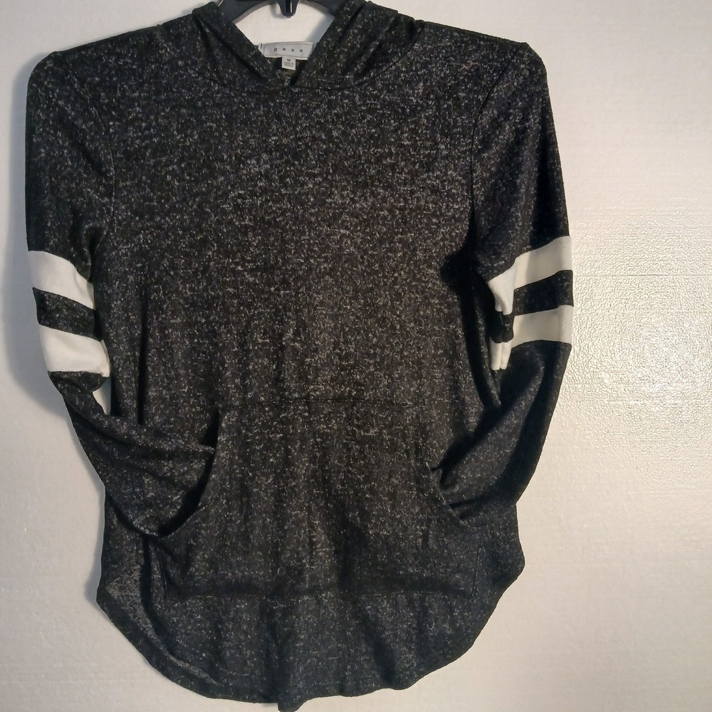 Gaze Hoodie Lady Sz M Kangaroo Pocket Black Long Sleeve Pullover